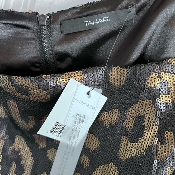 NWT Tahari sequin leopard print mini skirt - Picture 3 of 5